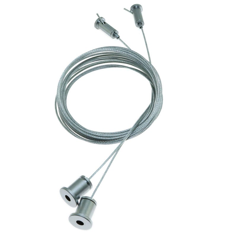 Longdex Light Suspension Cable 2PCS 2m/6.56ft Adjustable Pearl Chrome Stainless Steel Suspension Wire Cables Hanging Chains for Restaurant Shop Home Lights - Image 1